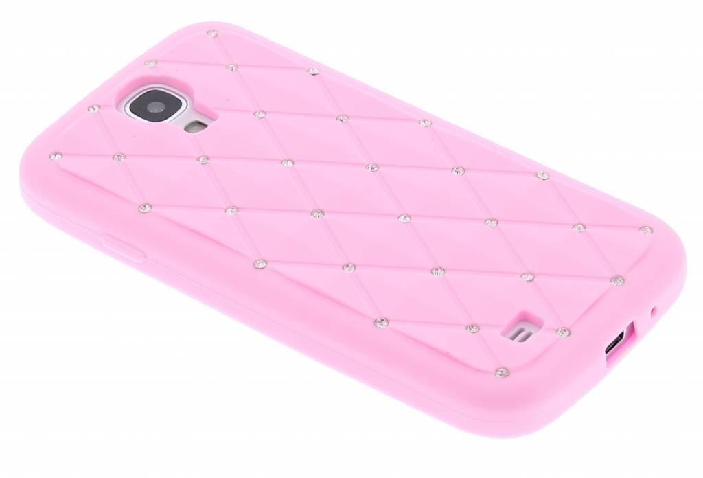 Image of Roze siliconen hoesje met Strass-steentjes voor de Samsung Galaxy S4