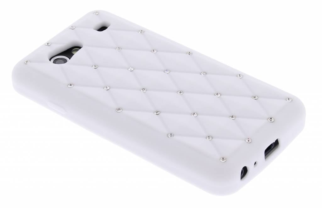 Image of Wit siliconen hoesje met Strass-steentjes voor de Samsung Galaxy S Advance