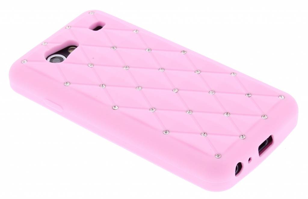 Image of Roze siliconen hoesje met Strass-steentjes voor de Samsung Galaxy S Advance