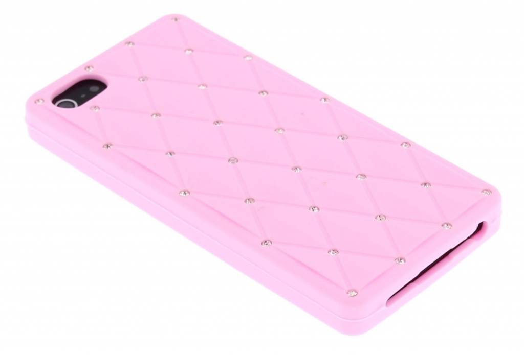 Image of Roze siliconen hoes met schitterende strass-steentjes voor de iPhone 5 / 5s / SE