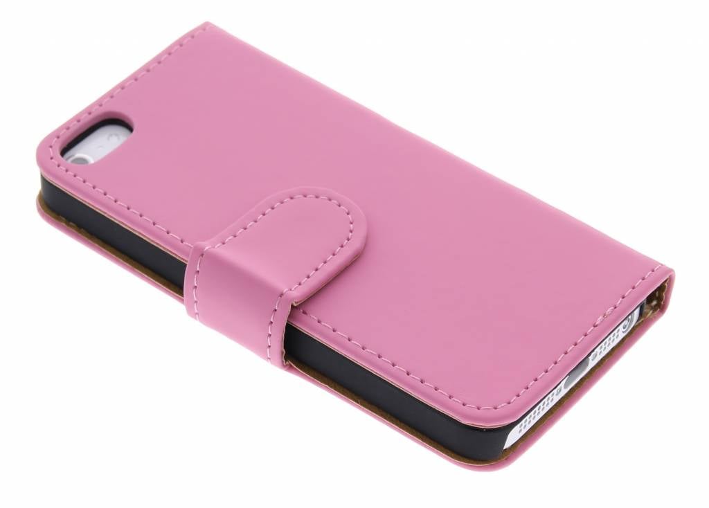 Image of Roze effen booktype hoes voor de iPhone 5 / 5s / SE