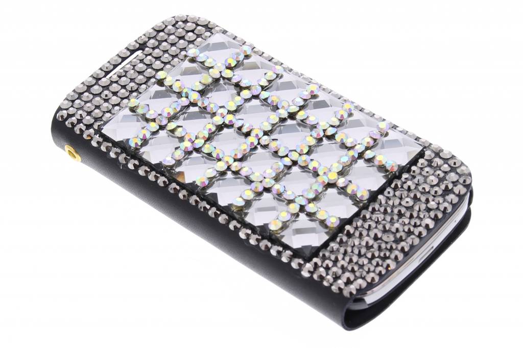 Image of Booktype hoes met glazen strass-stenen voor de Samsung Galaxy S4 Mini