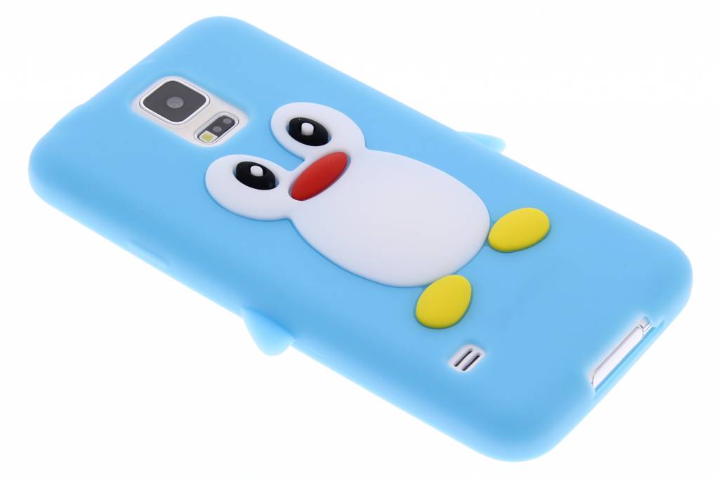 Image of Turquoise pinguin siliconen hoesje voor de Samsung Galaxy S5 (Plus) / Neo