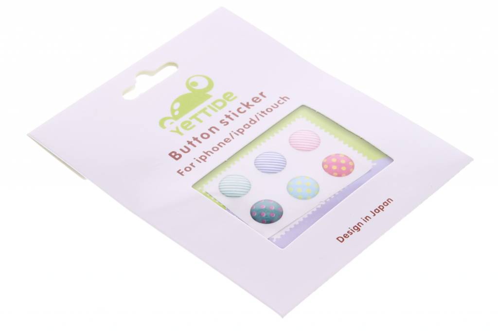 Image of Dots and Stripes design Apple 3D button stickers