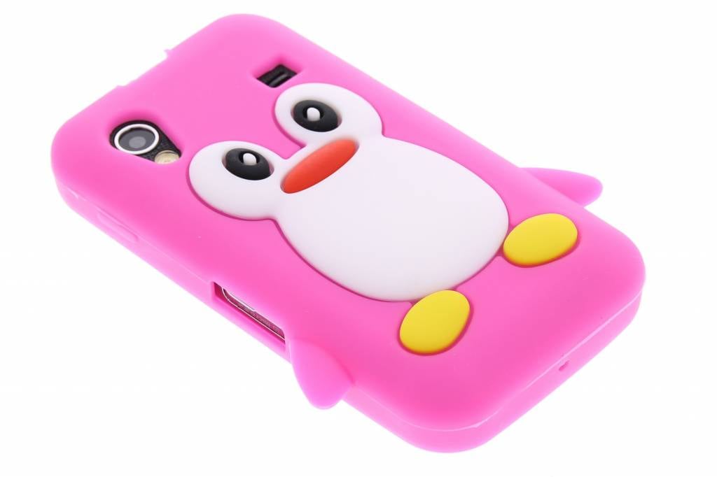 Image of Fuchsia pinguin siliconen hoesje voor de Samsung Galaxy Ace S5830