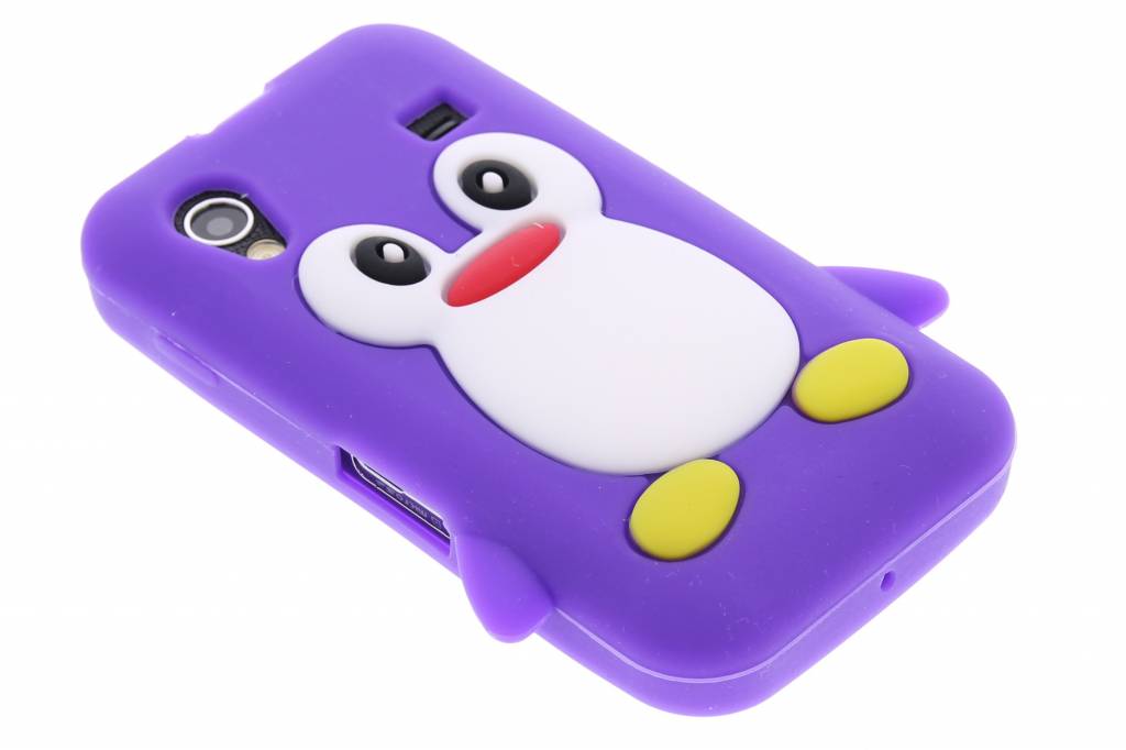 Image of Paarse pinguin siliconen hoesje voor de Samsung Galaxy Ace S5830