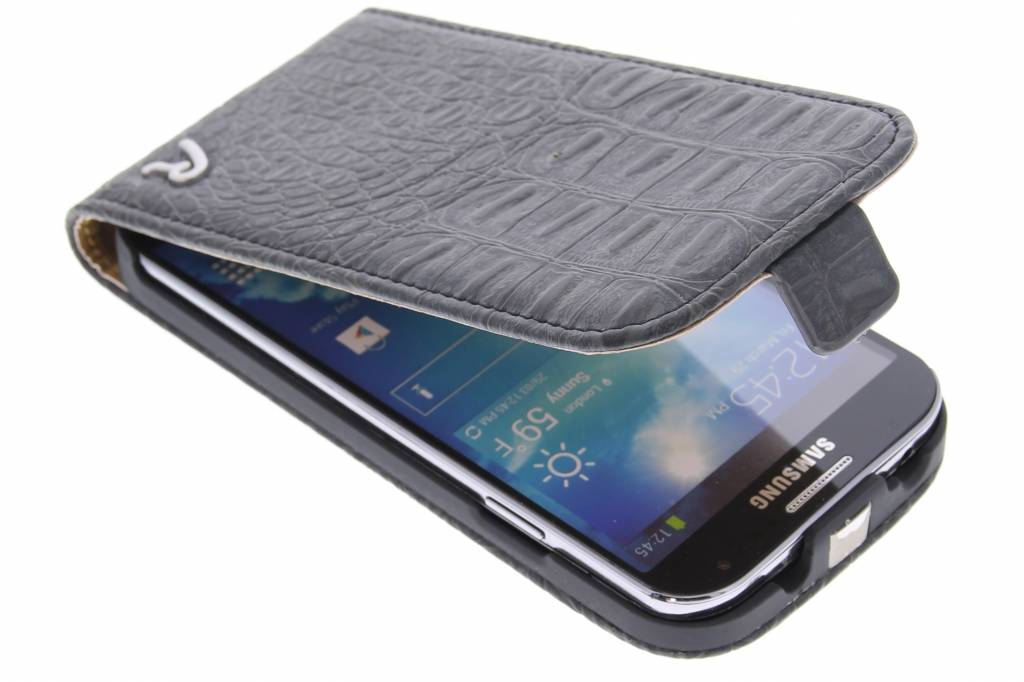 Image of Flip Case Croco Black voor de Samsung Galaxy S4