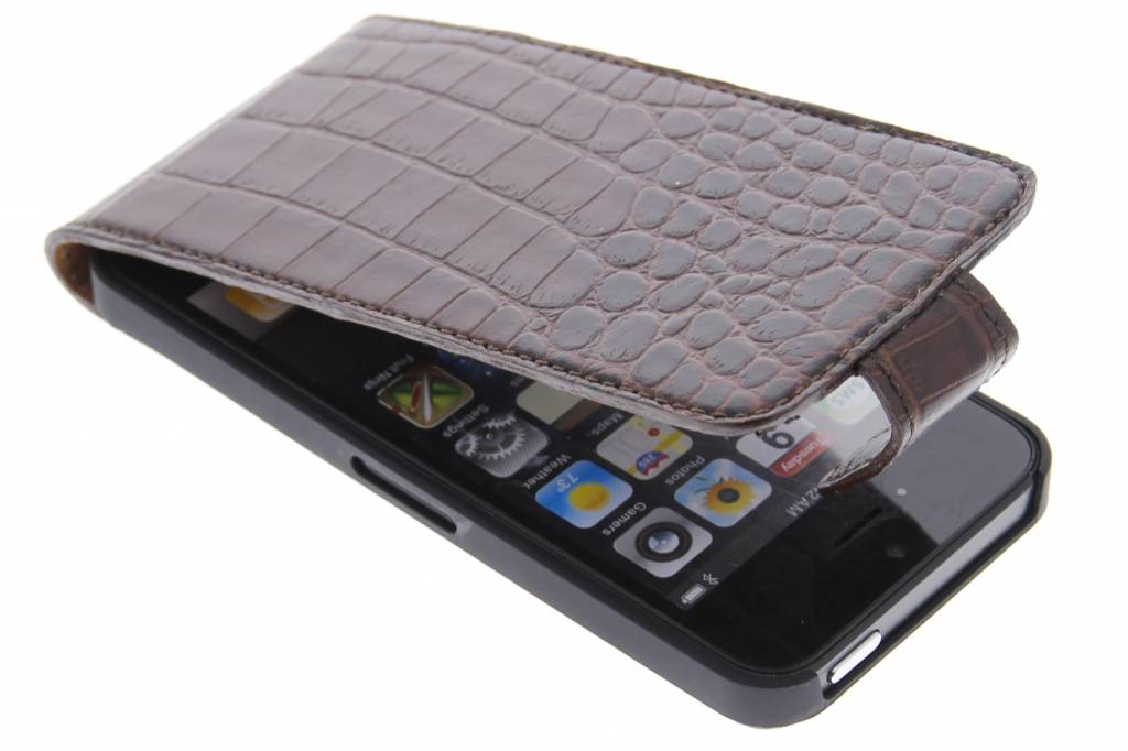 Image of Flip Croco voor de iPhone 5 / 5s / SE - bruin