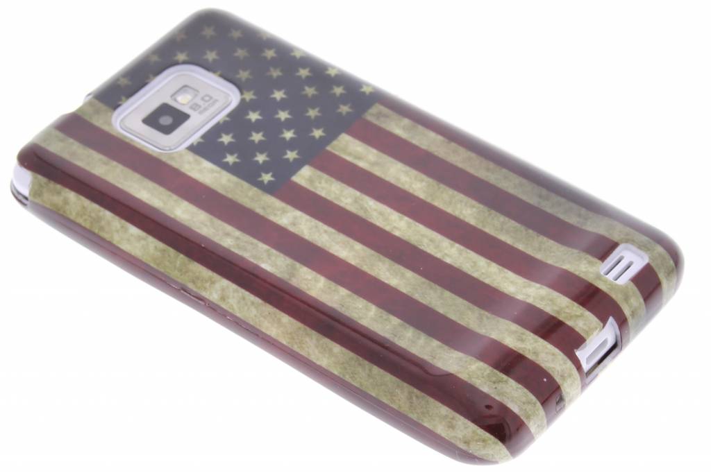 Image of Amerikaanse vlag design TPU siliconen hoesje voor de Samsung Galaxy S2 (Plus)