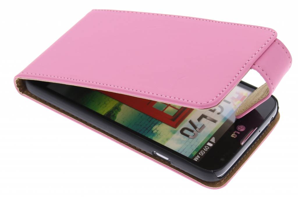 Image of Roze classic flipcase voor de LG L70