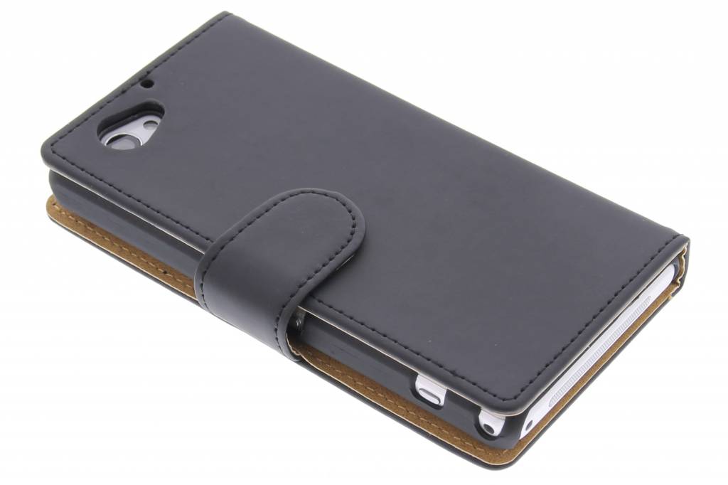 Image of Zwarte effen booktype hoes voor de Sony Xperia Z1 Compact