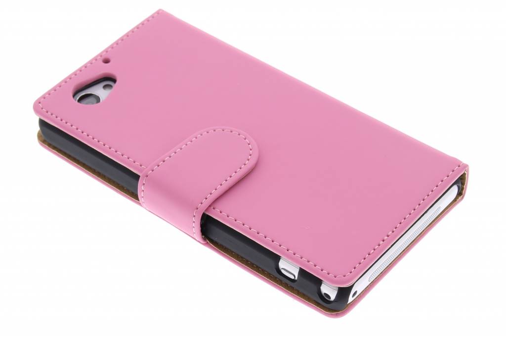 Image of Roze effen booktype hoes voor de Sony Xperia Z1 Compact