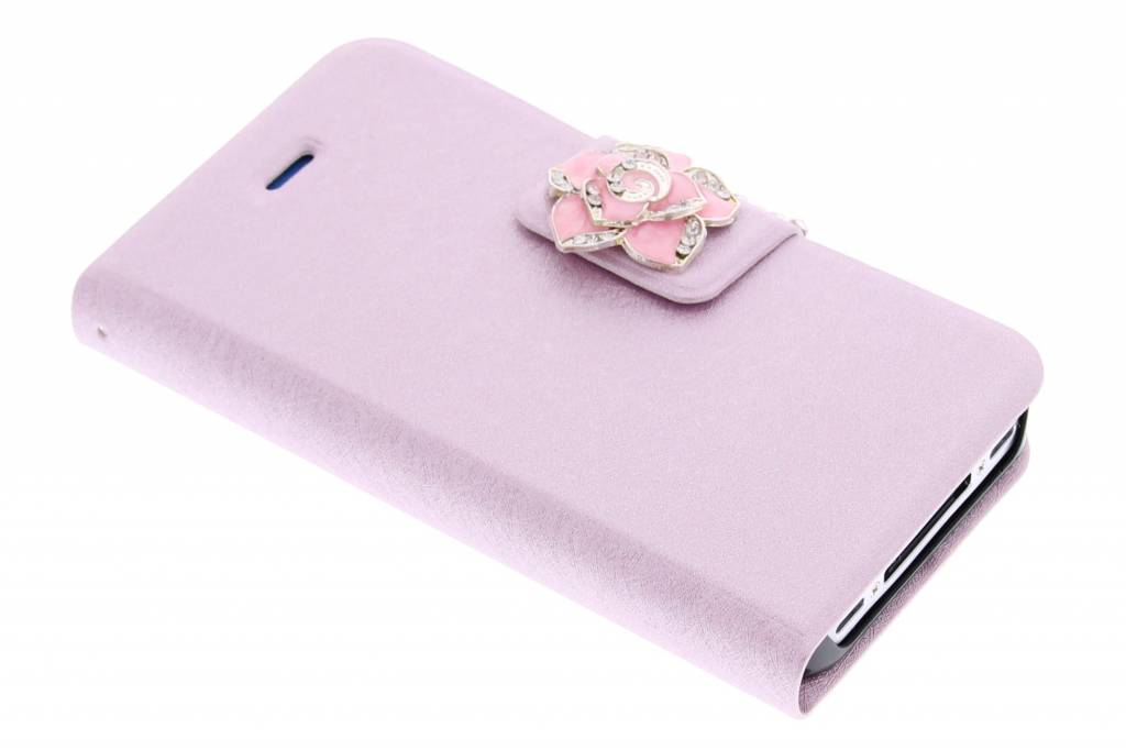 Image of Roze metallic strass booktype hoes voor de iPhone 4 / 4s