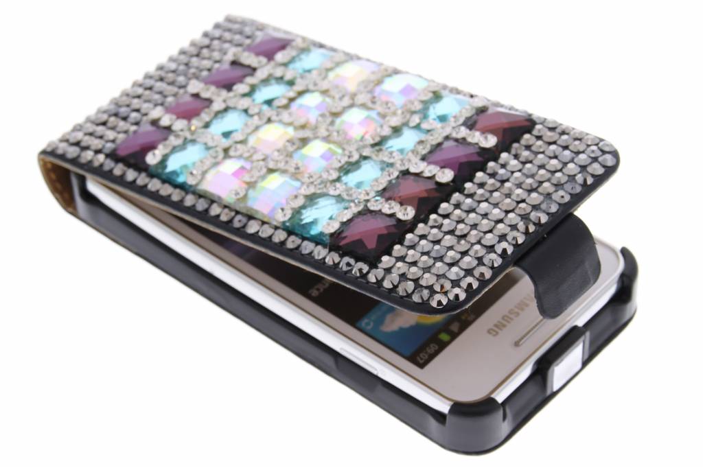 Image of Glazen strass flipcase voor de Samsung Galaxy S Advance