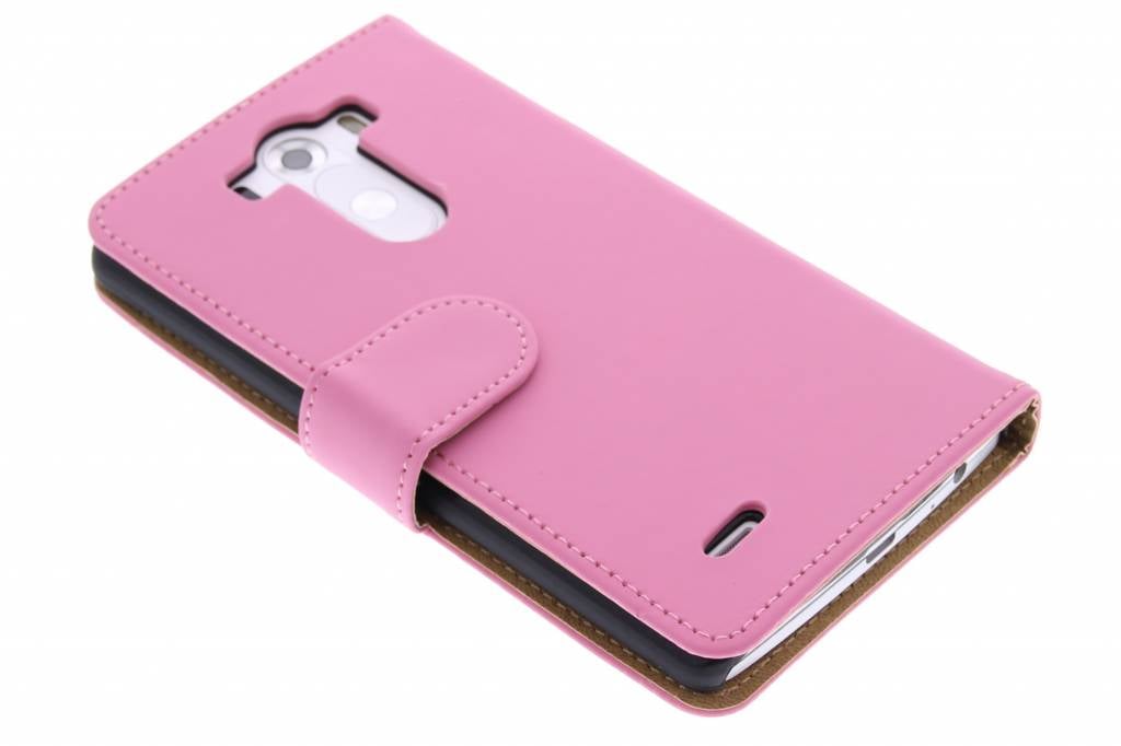 Image of Roze effen booktype hoes voor de LG G3