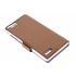 Bruine luxe booktype hoes voor de Huawei Ascend G6 Bruine luxe booktype hoes voor de Huawei Ascend G6