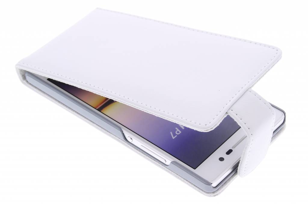 Image of Witte stijlvolle flipcase voor de Huawei Ascend P7