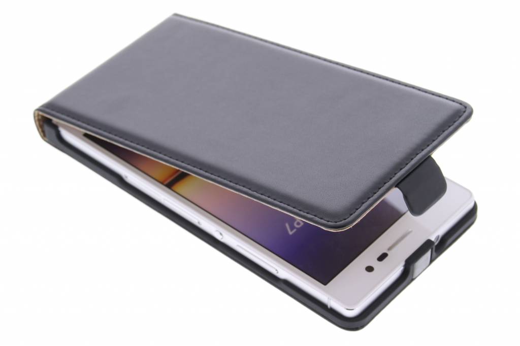 Image of Zwarte luxe flipcase voor de Huawei Ascend P7