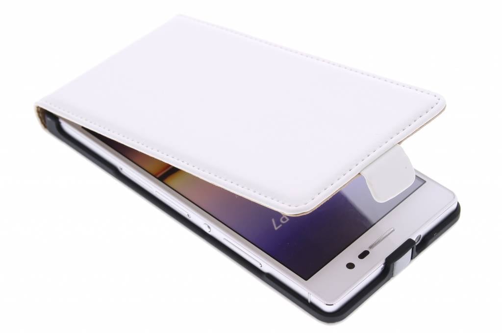 Image of Witte luxe flipcase voor de Huawei Ascend P7