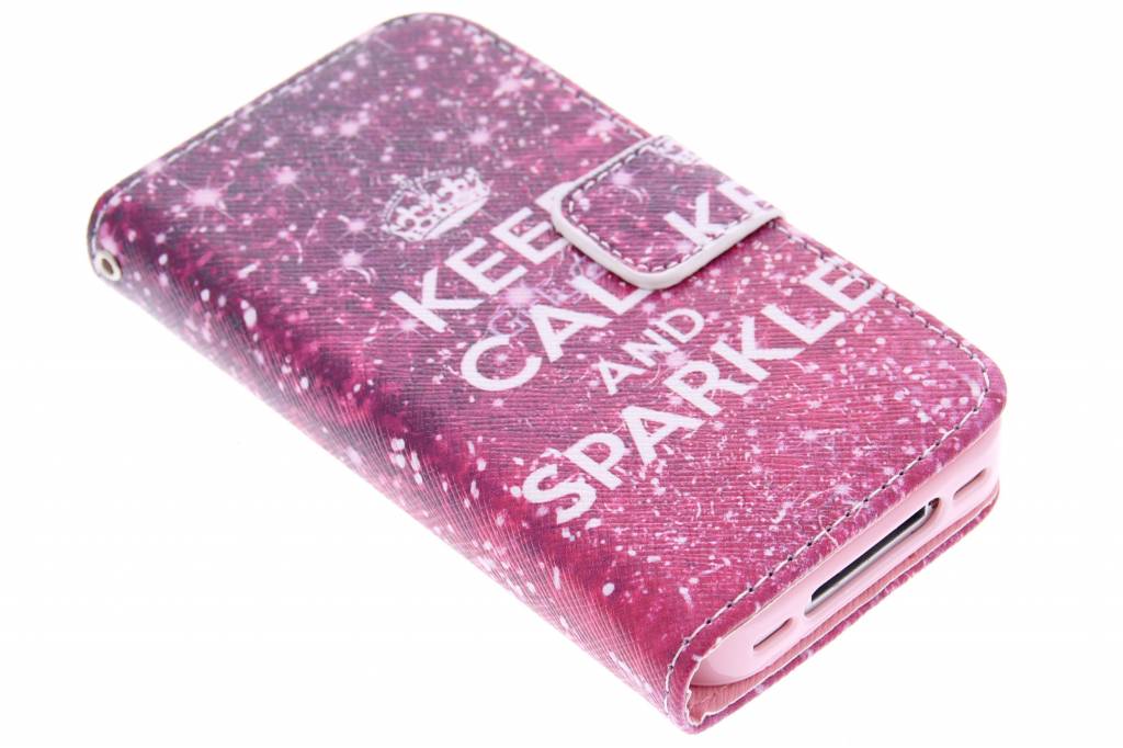 Image of Keep Calm and Sparkle design TPU booktype hoes voor de iPhone 4 / 4s