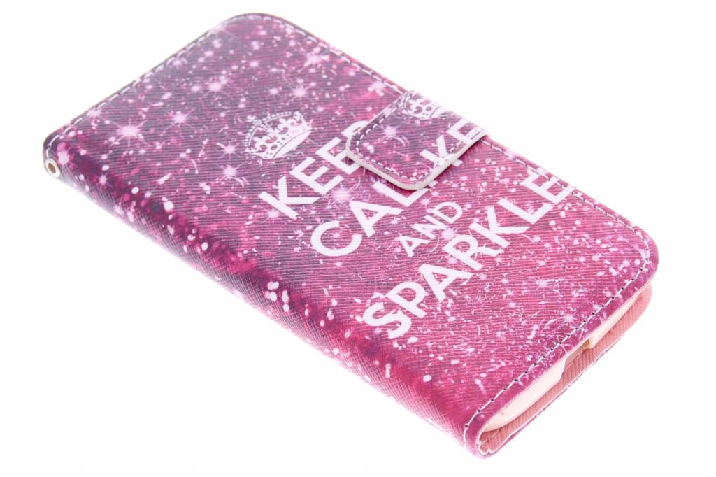 Image of Keep Calm and Sparkle design TPU booktype hoes voor de Motorola Moto G