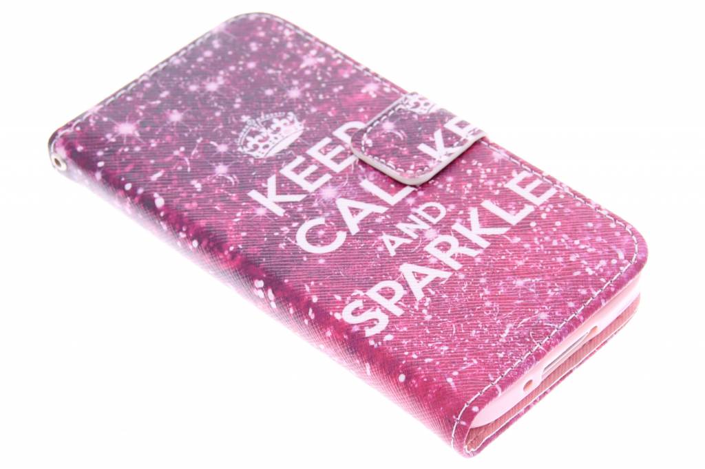 Image of Keep Calm and Sparkle design TPU booktype hoes voor de Samsung Galaxy S5 Mini