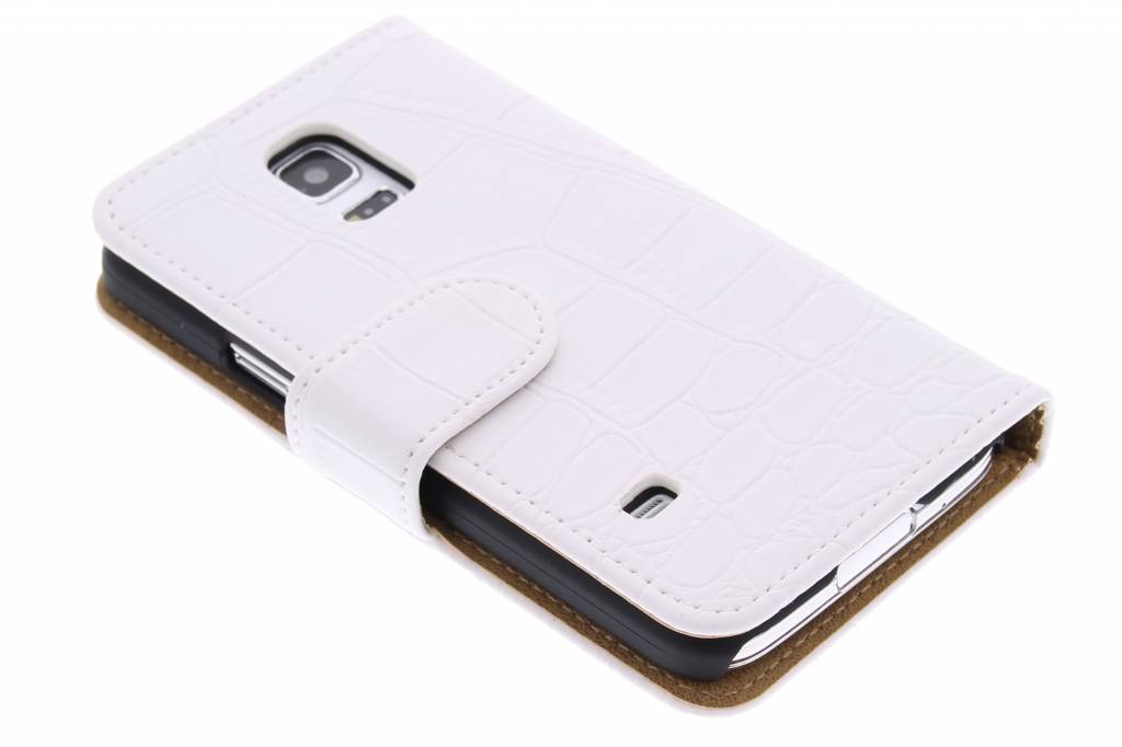 Image of Witte krokodil booktype hoes voor de Samsung Galaxy S5 Mini