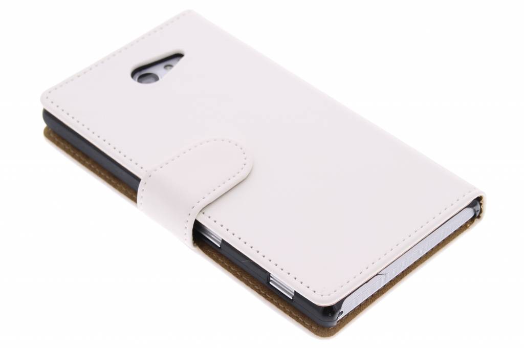 Image of Witte effen booktype hoes voor de Sony Xperia M2 (Aqua)