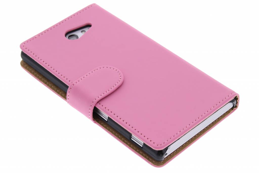 Image of Roze effen booktype hoes voor de Sony Xperia M2 (Aqua)