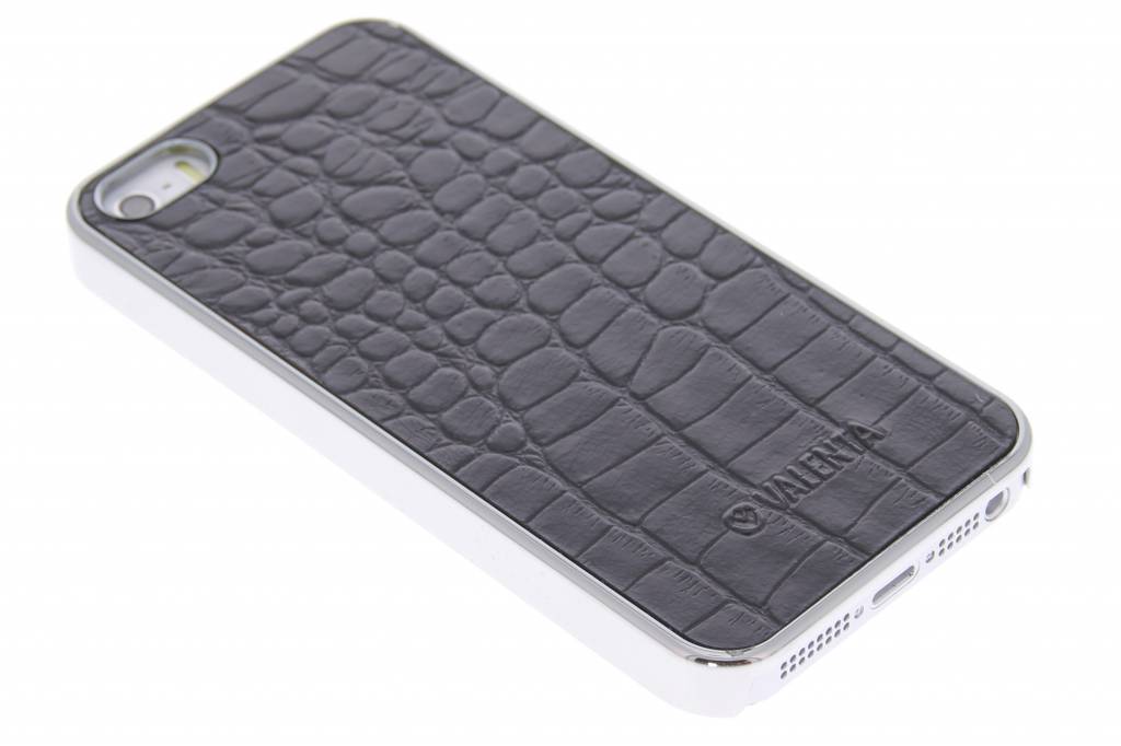 Image of Click-On Croco hardcase hoesje voor de iPhone 5 / 5s / SE - Zwart / Zilver