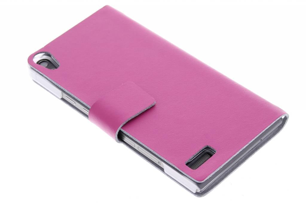 Image of Fuchsia stijlvolle booktype hoes voor de Huawei Ascend P6 / P6s