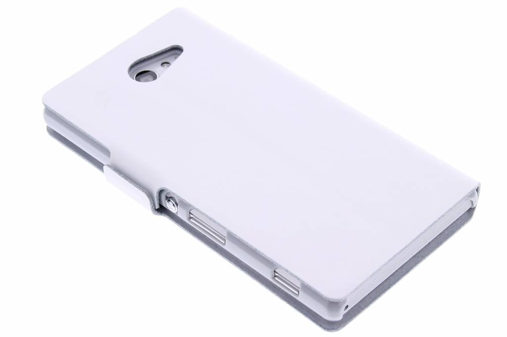 Image of Witte luxe booktype hoes voor de Sony Xperia M2 (Aqua)