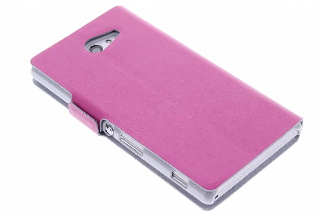 Image of Fuchsia luxe booktype hoes voor de Sony Xperia M2 (Aqua)