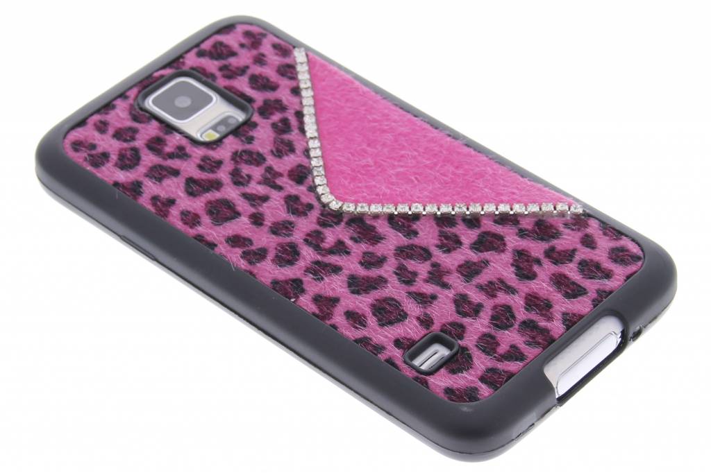 Image of Roze luxe luipaard design TPU siliconen hoesje voor de Samsung Galaxy S5 (Plus) / Neo