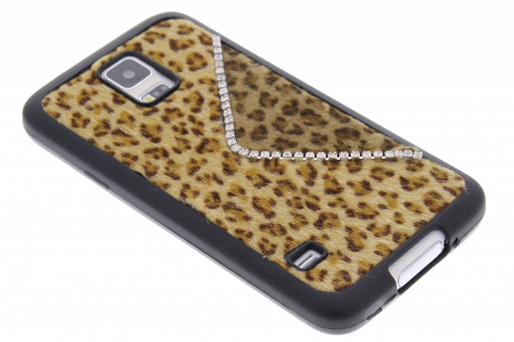 Image of Bruin luxe luipaard design TPU siliconen hoesje voor de Samsung Galaxy S5 (Plus) / Neo