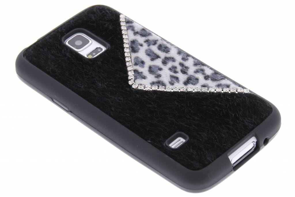 Image of Zwart luxe luipaard design TPU siliconen hoesje Samsung Galaxy S5 mini