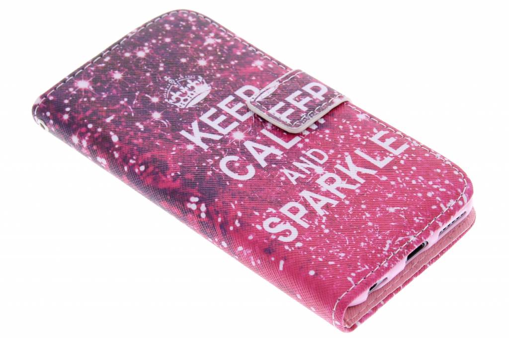 Image of Keep Calm and Sparkle design TPU booktype hoes voor de iPhone 6 / 6s