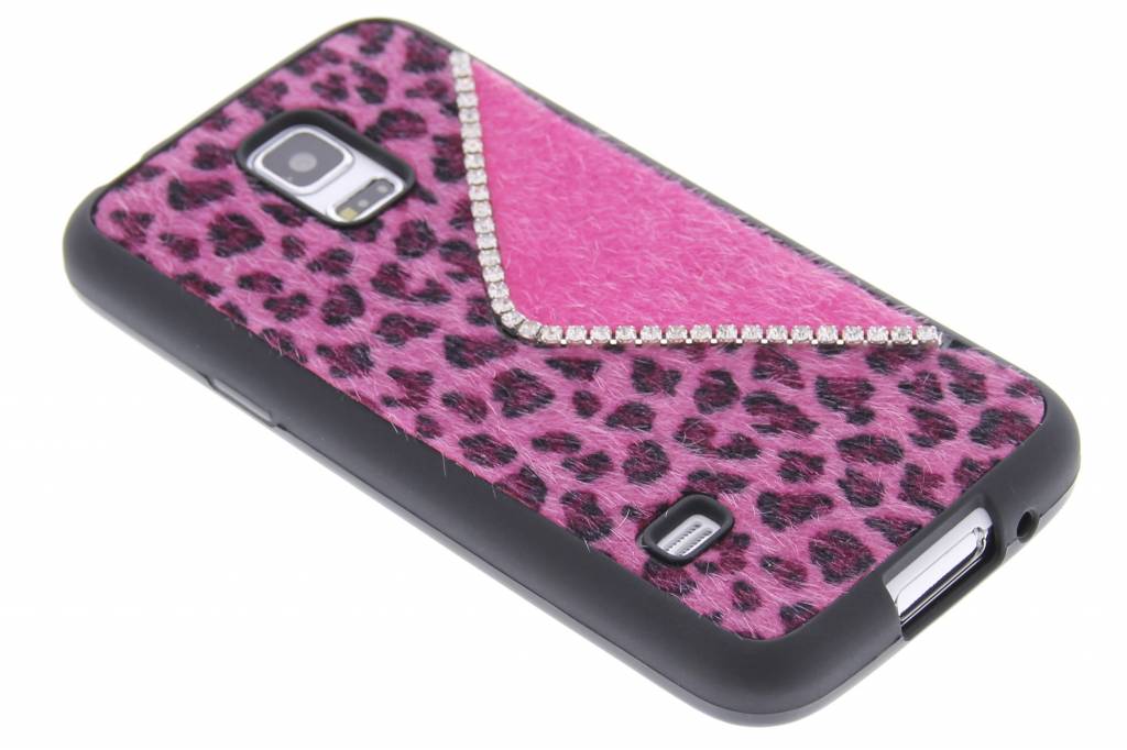 Image of Roze luxe luipaard design TPU siliconen hoesje Samsung Galaxy S5 mini