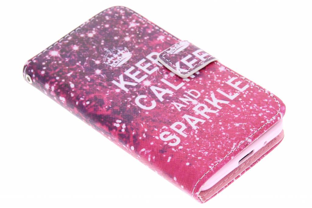 Image of Keep Calm and Sparkle design TPU booktype hoes voor de Samsung Galaxy S2 (Plus)