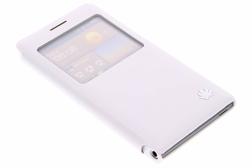 Image of Witte slim booktype hoes met venster voor de Huawei Ascend G6