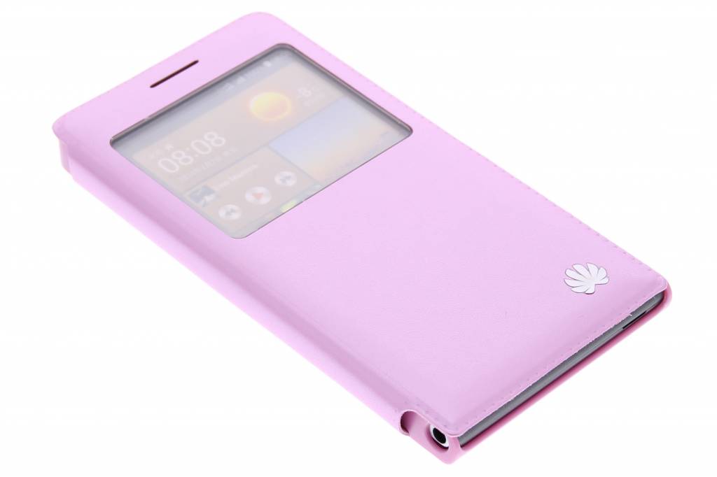 Image of Roze slim booktype hoes met venster voor de Huawei Ascend G6