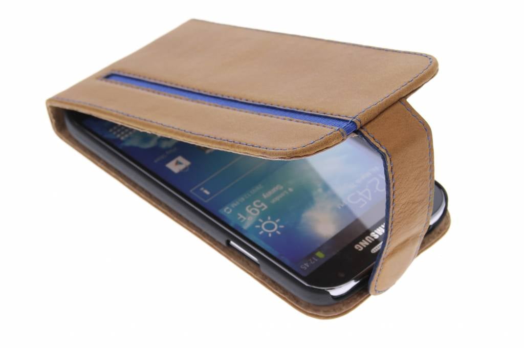 Image of Stripe flipcase voor de Samsung Galaxy S4 - Brown