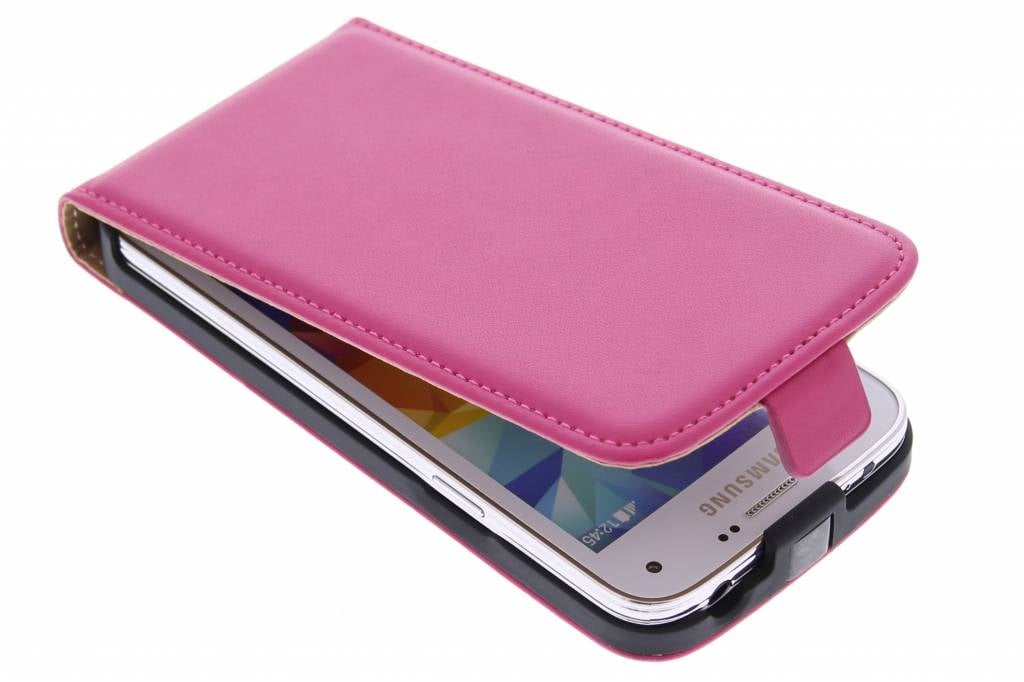 Image of Fuchsia luxe flipcase voor de Samsung Galaxy S5 Mini