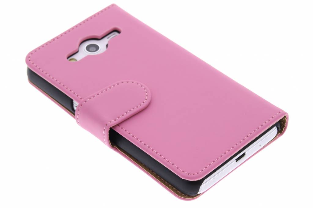 Image of Roze effen booktype hoes voor de Samsung Galaxy Core 2