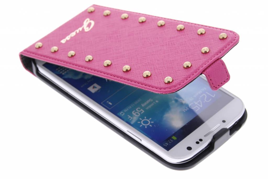 Image of Studded Flip Case voor de Samsung Galaxy S4 - roze