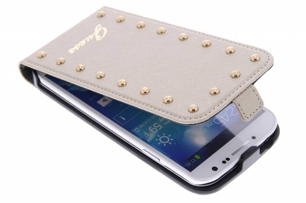 Image of Studded Flip Case voor de Samsung Galaxy S4 - goud