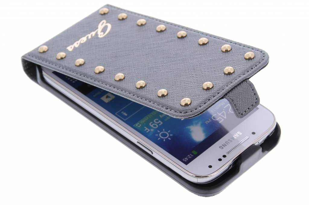 Image of Studded Flip Case voor de Samsung Galaxy S4 mini - zilver