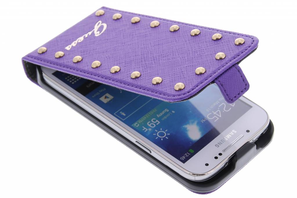 Image of Studded Flip Case voor de Samsung Galaxy S4 mini - paars