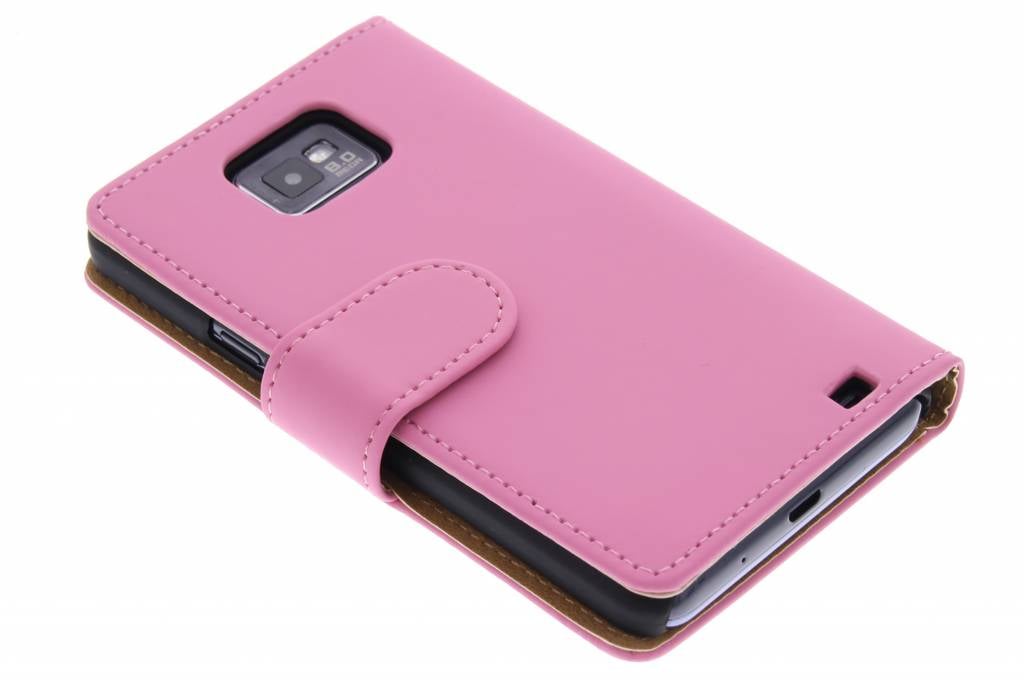 Image of Roze effen booktype hoes voor de Samsung Galaxy S2 (Plus)