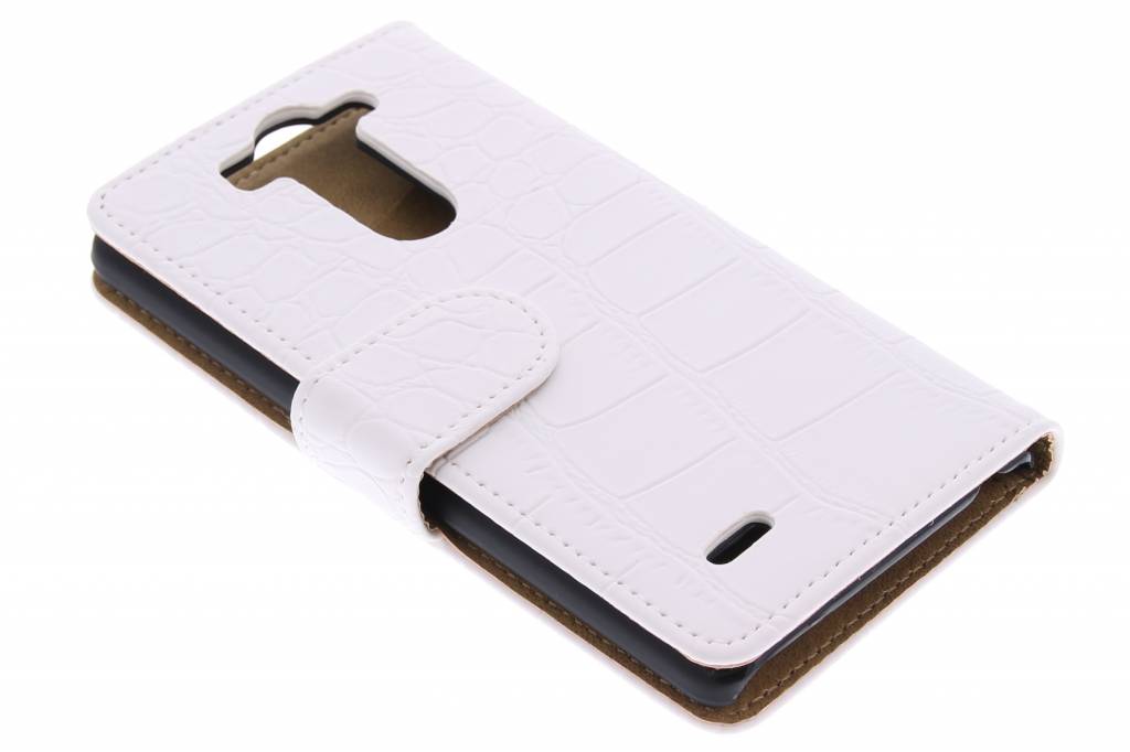 Image of Witte krokodil booktype hoes voor de LG G3 S